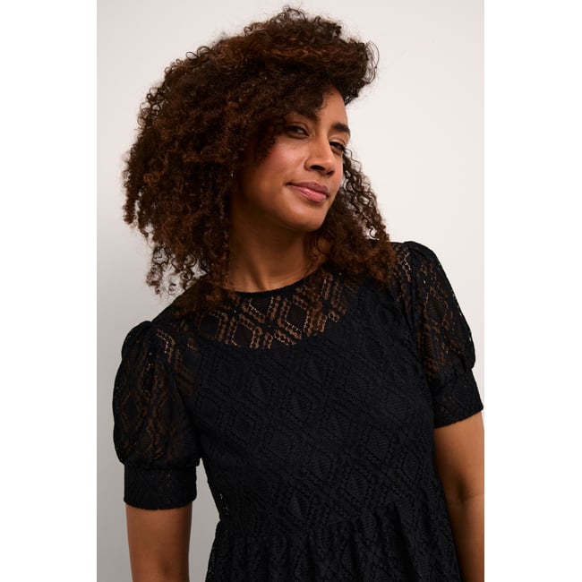 Blouse Courte Vive Maria Femme Taille 36 - Viscose, Couleur Kaki/noir, Occasion Parfaite