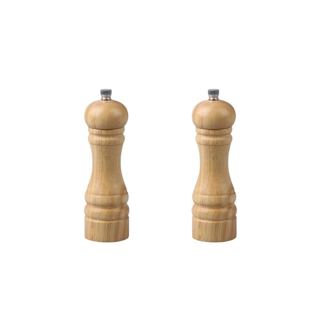 Ensemble de 2 Moulins à poivre manuel couleur bois 18 cm Divers brun <span itemprop=
