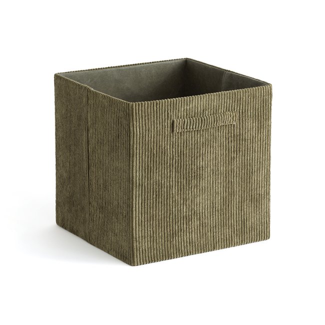 Cesto cubo plegable, pana, Veloudo caqui <span itemprop=
