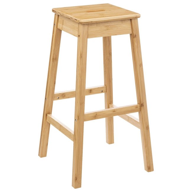 Tabouret de bar bambou H75 Couleur beige <span itemprop=