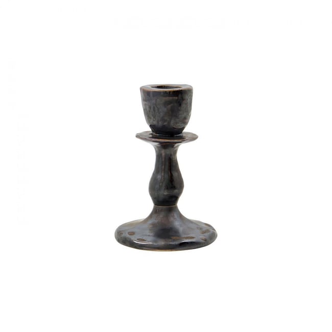 Bougeoir Lucca h 12 cm Couleur noir <span itemprop=