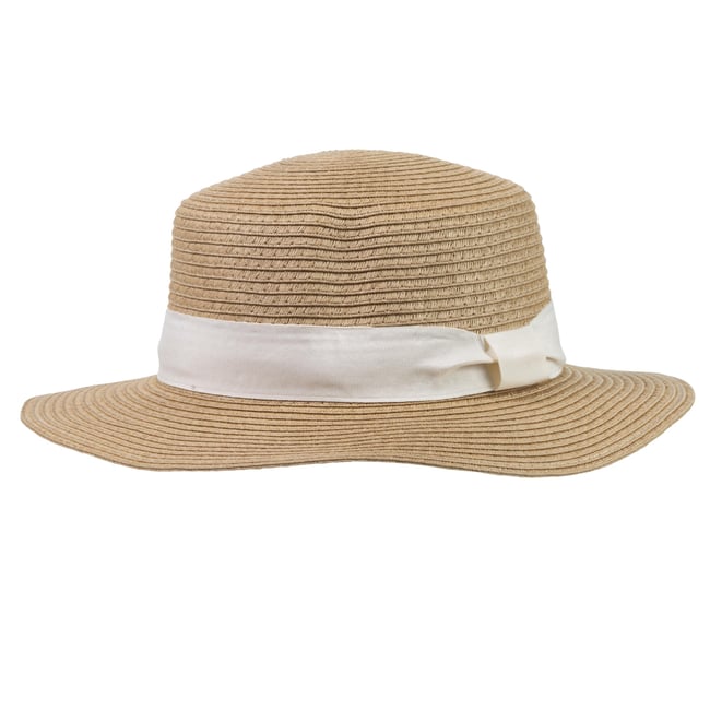 Chapeau 100% papier de paille claire, ajustable à l'intérieur 52 à 58 cm beige crème <span itemprop=