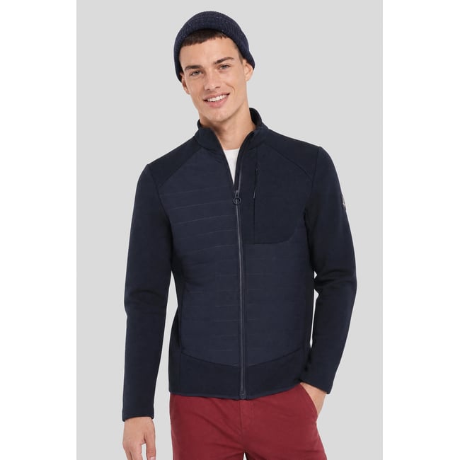 Veste bi-matière PRESSBOOK navy <span itemprop=