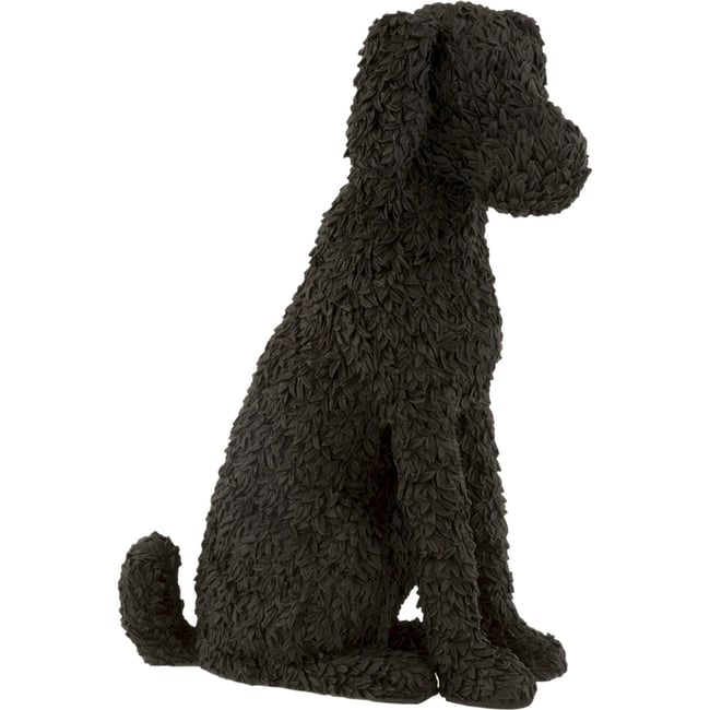Statue décorative chien assis, Style moderne Couleur noir profond texturé <span itemprop=