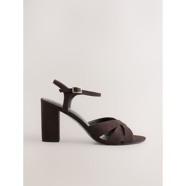 Sandales à talons carrés forever comfort® marron chocolat <span itemprop=
