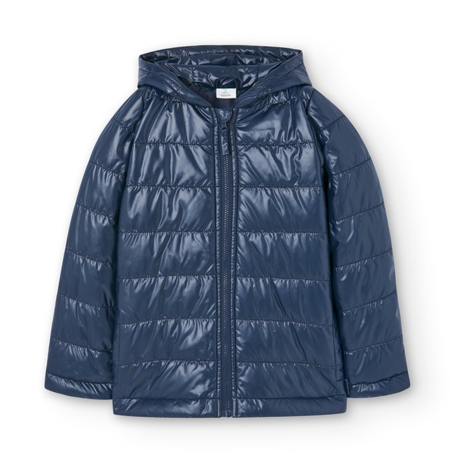 Parka en toile technique bleu <span itemprop=