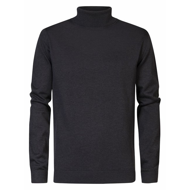Jersey de cuello vuelto azul marino <span itemprop=