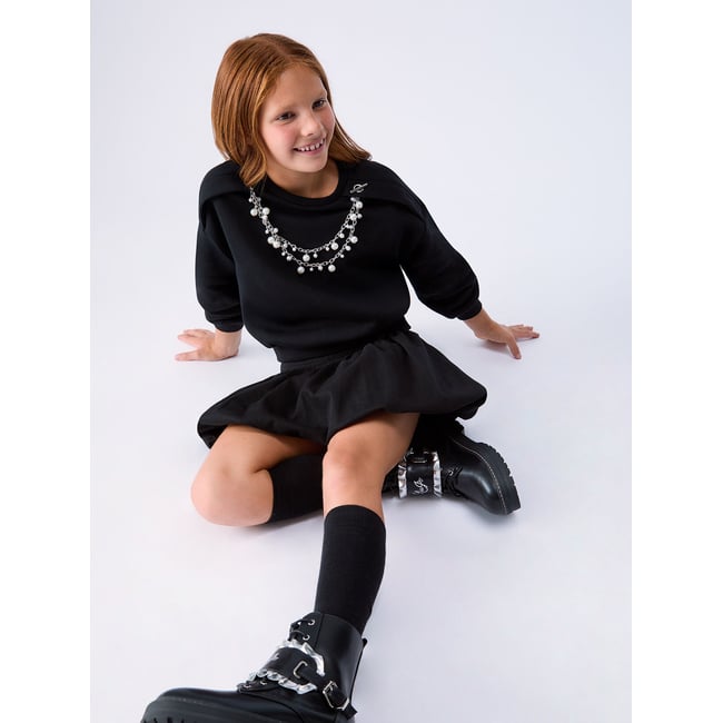 Sweat-shirt avec Accessoires Bijoux noir <span itemprop=
