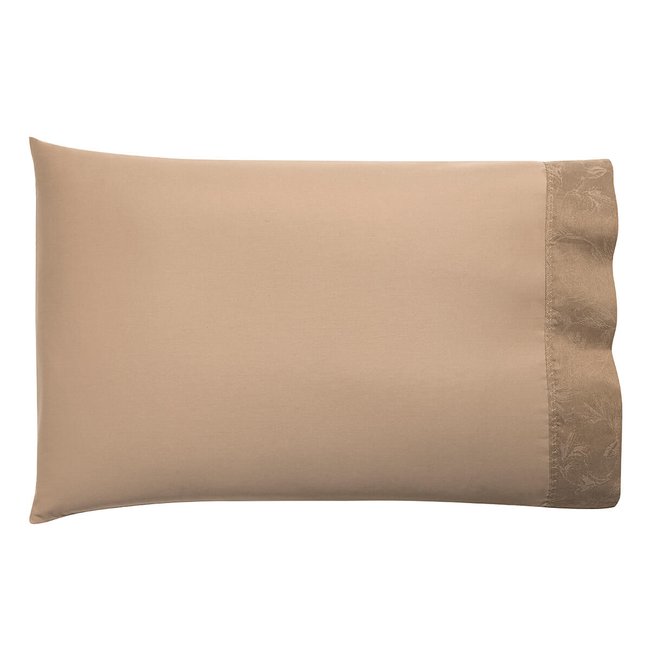 2 Taies américaines en Coton/Lin, ARABESQUE sepia <span itemprop=