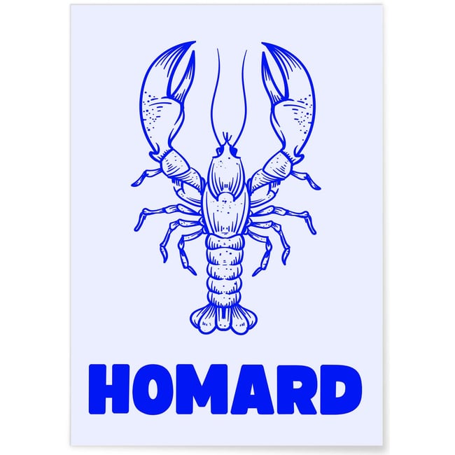 Affiche Homard Couleur blanc <span itemprop=
