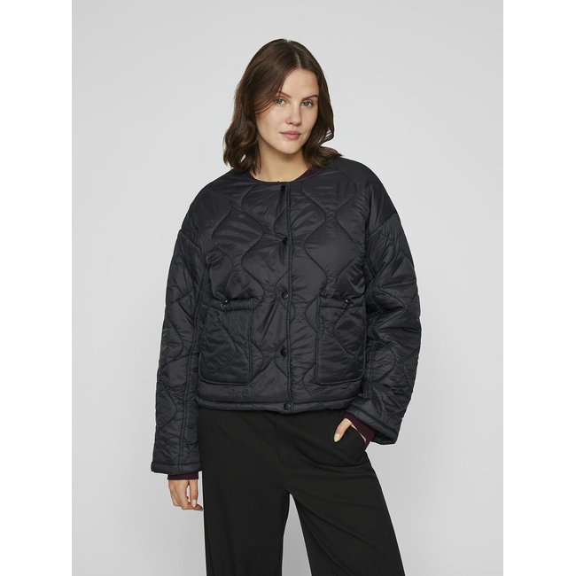 Cazadora corta acolchada negro <span itemprop=