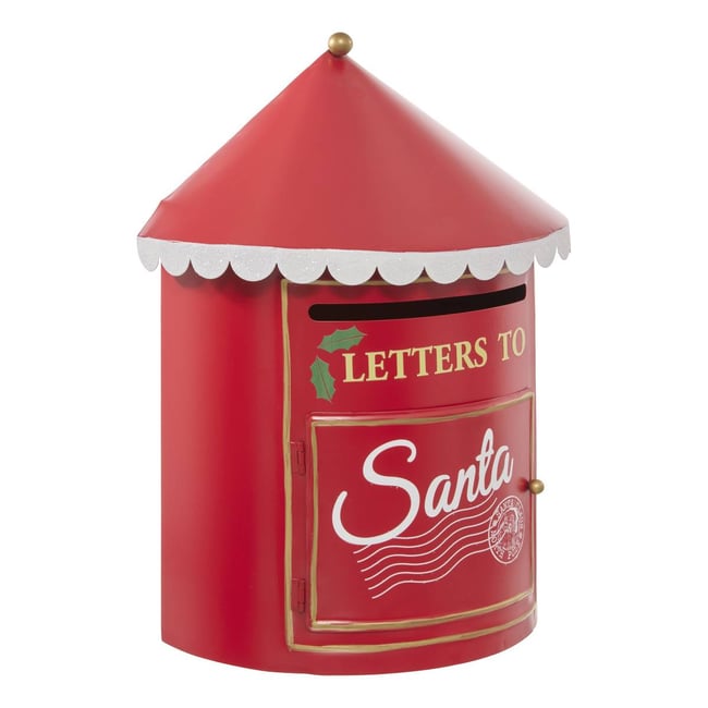 Boîte aux lettres de Noël en métal rouge H. 37 cm Couleur rouge <span itemprop=