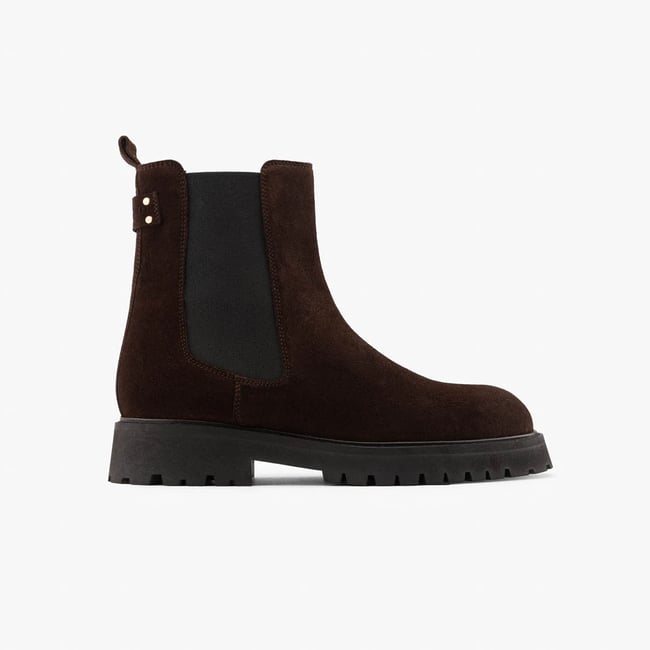 Bottine cuir velours JOYCE marron <span itemprop=