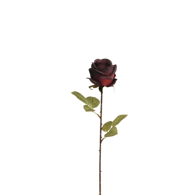 Tige de rose artificielle H56 LES ESSENTIELS Couleur rouge <span itemprop=