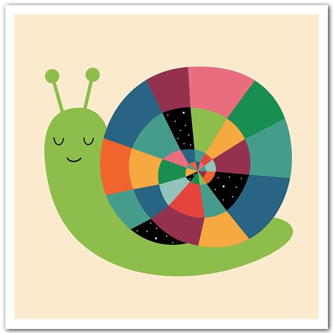 Affiche  rainbow escargot - HEXOA