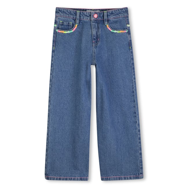 Pantalon en denim double stone+brossage <span itemprop=