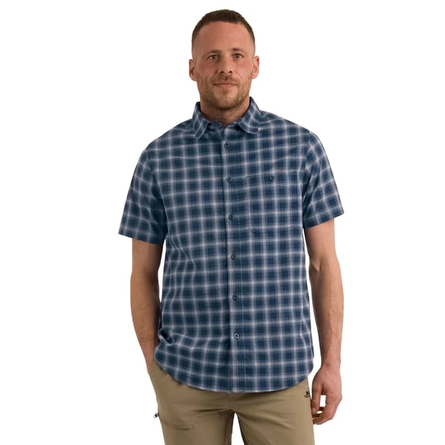 Chemise manches courtes BARRY bleu marine <span itemprop=