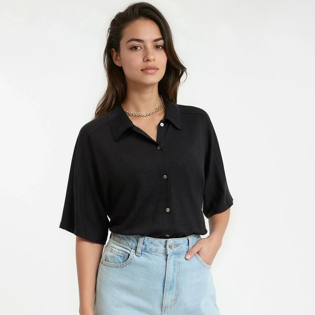 Linen Polo Shirt with Short Sleeves - LA REDOUTE COLLECTIONS