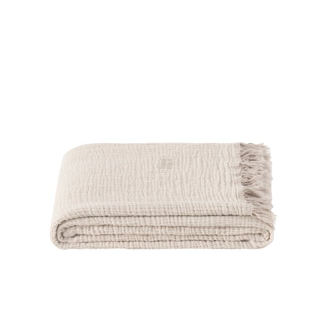 Plaid gaze de coton double face NYMPH dune <span itemprop=