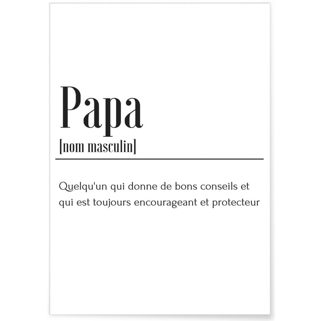 Affiche Définition Papa Couleur blanc <span itemprop=