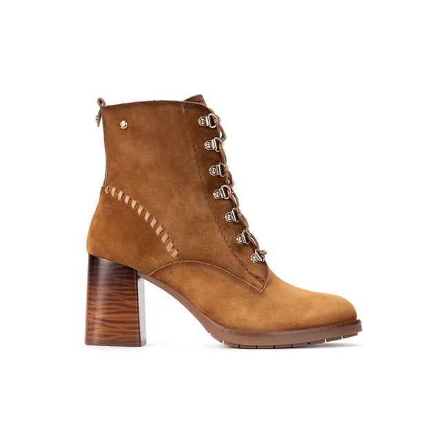 Bottines à talon cuir Palencia brandy <span itemprop=