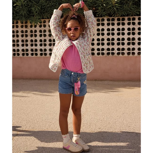 Veste matelassée imprimée imprimé fleur <span itemprop=