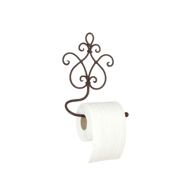 Dérouleur Papier Toilette Mural Style Ancien en Fer Marron Couleur v002230 <span itemprop=
