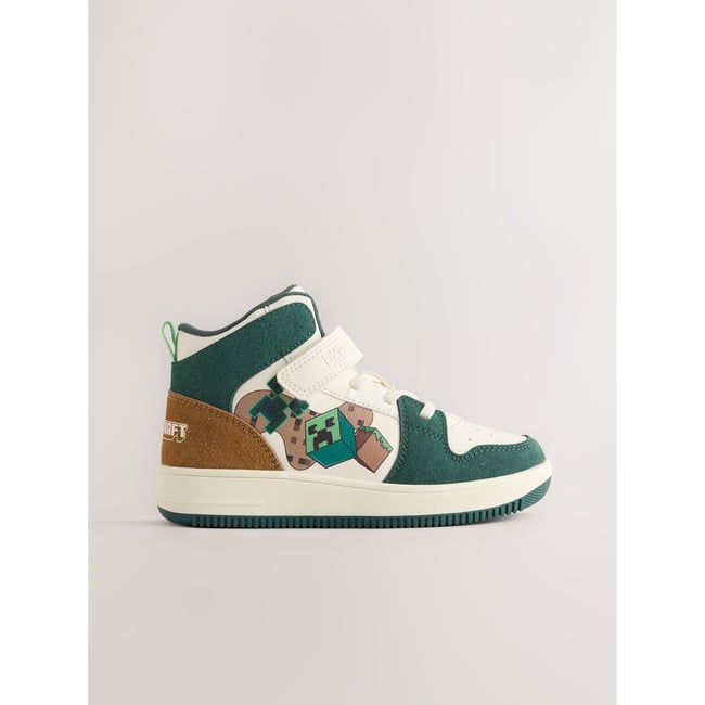Baskets montantes à lacets élastiques/scratch blanc <span itemprop=