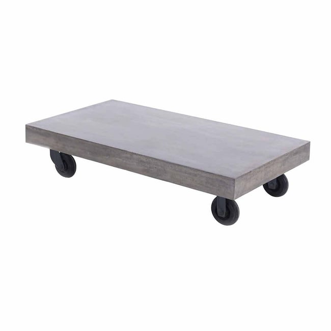 Table basse rectangulaire à roulettes Couleur gris clair <span itemprop=