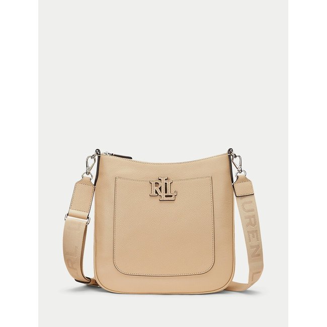 Sac besace en cuir à bandoulière, CAMERYN beige <span itemprop=
