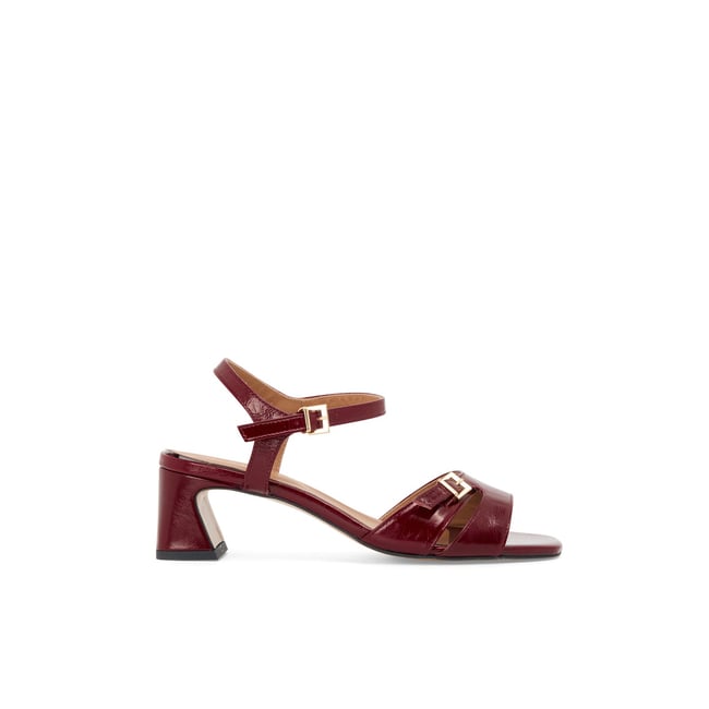 Sandale À Talon en cuir LOUISIANE cerise <span itemprop=