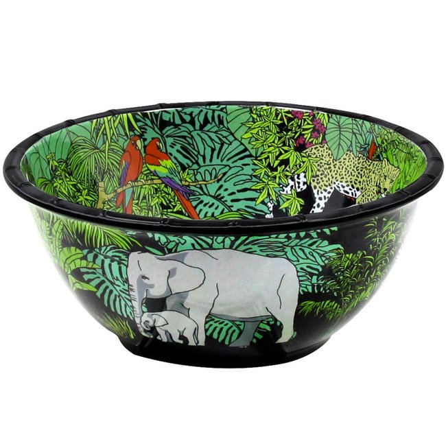Saladier profond en mélamine Jungle 25 cm Couleur noir / vert <span itemprop=