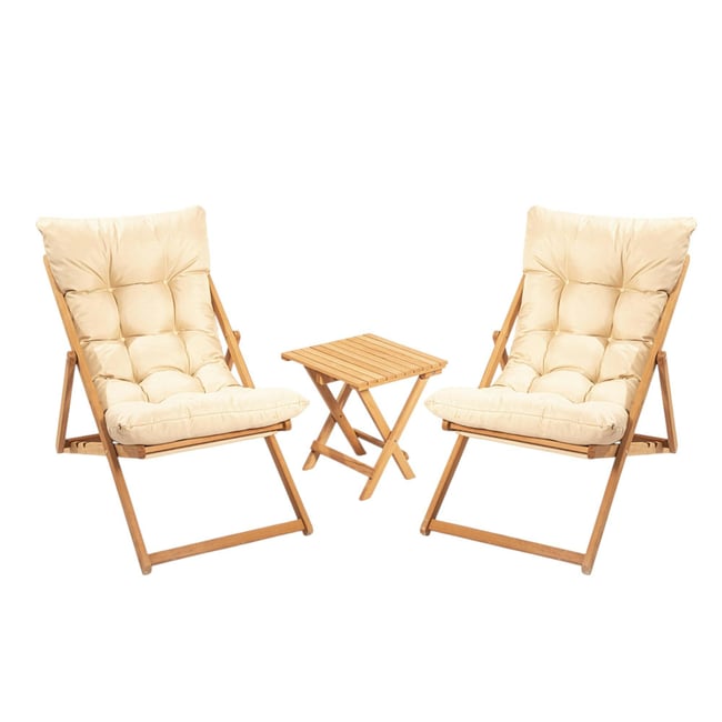 Salon de jardin - 2 chiliennes + table basse SORA - PIER IMPORT