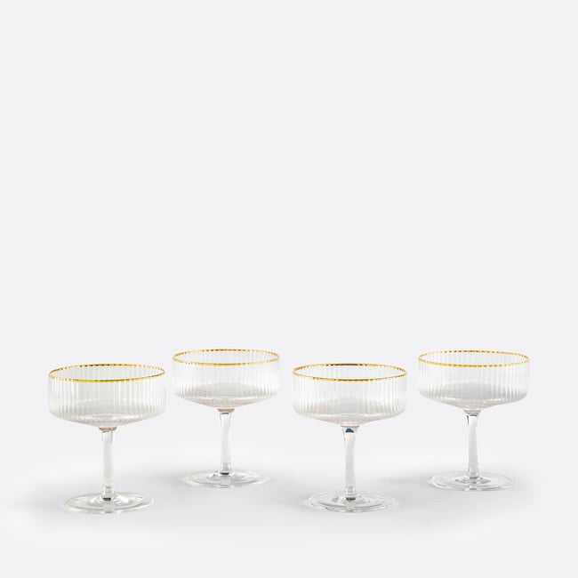 Lot de 4 coupes à champagne, Lurik Couleur transparent <span itemprop=