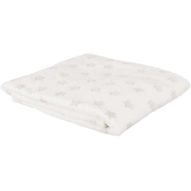 Plaid phosphorescent en polyester Etoiles 120 x 150 cm Blanc v002227 <span itemprop=