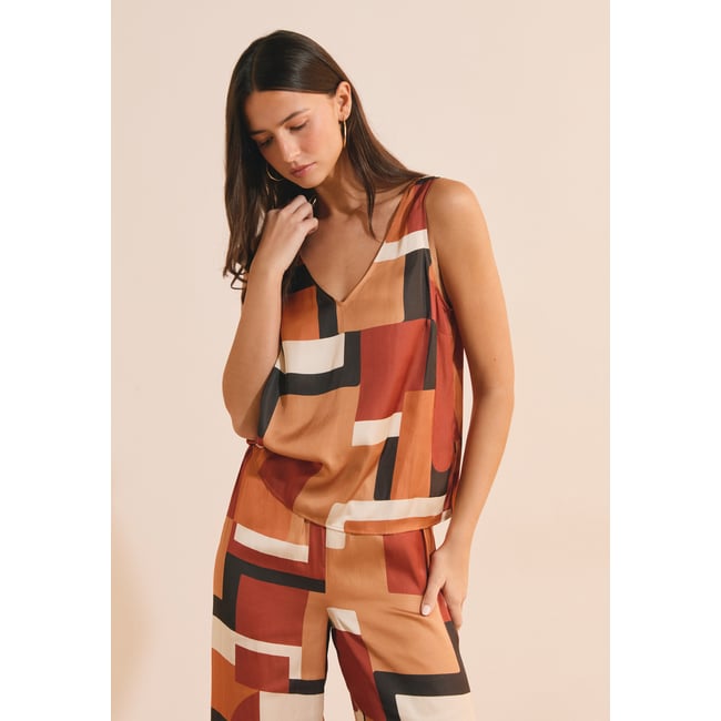 ETAM TOP HERNEST IMP - TOP imp fd marron <span itemprop=