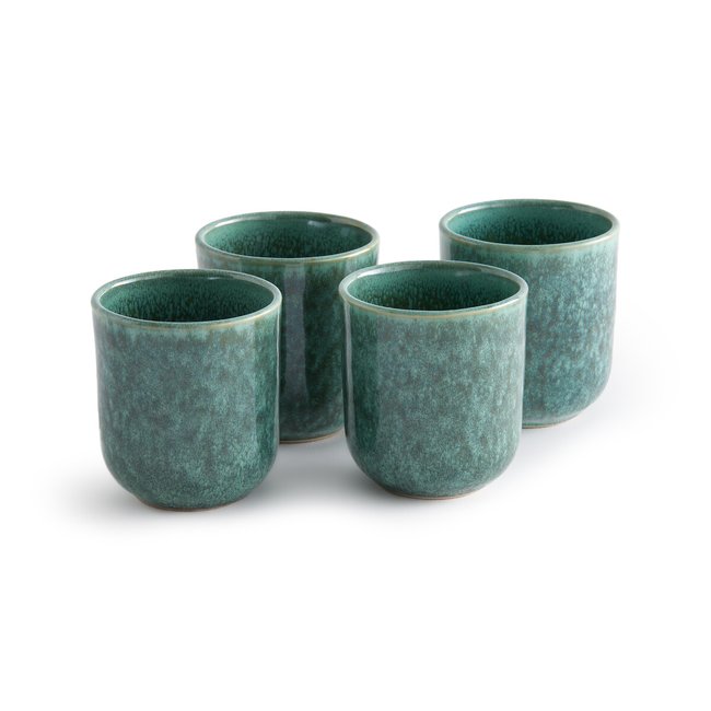 Confezione da 4 tazze in gres smaltato, Dorna verde turchese AM.PM