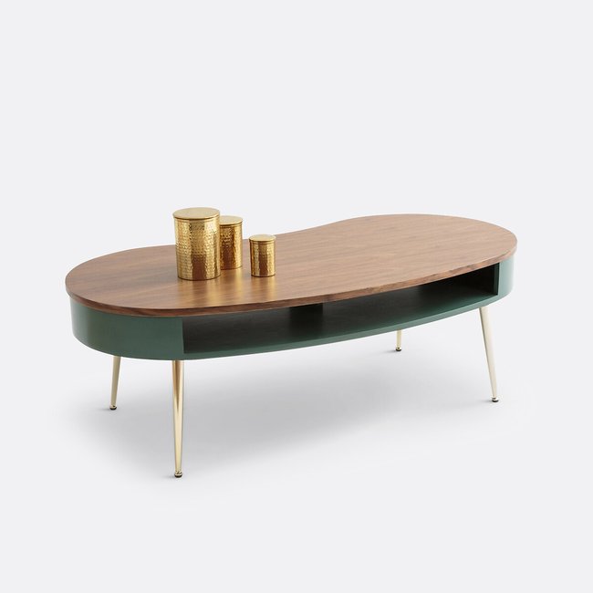Topim Coffee Table, green / walnut, LA REDOUTE INTERIEURS