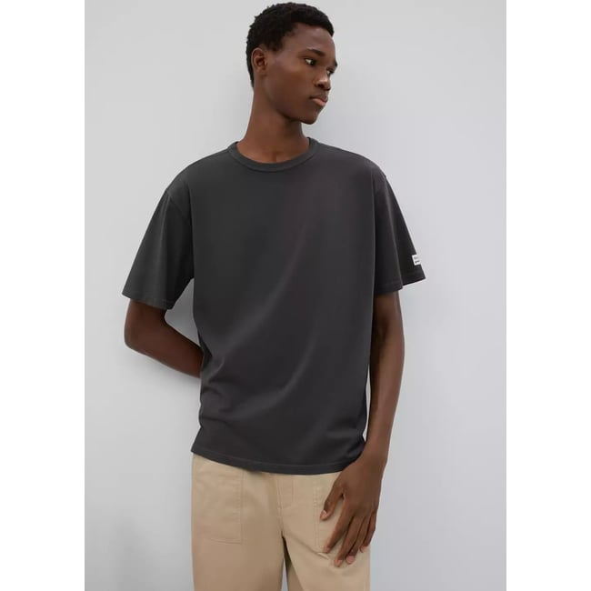 T-shirt coton manches courtes gris anthracite <span itemprop=