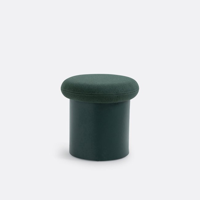 Pouf métal acier et polyester avec coffre, Ludik Couleur vert <span itemprop=
