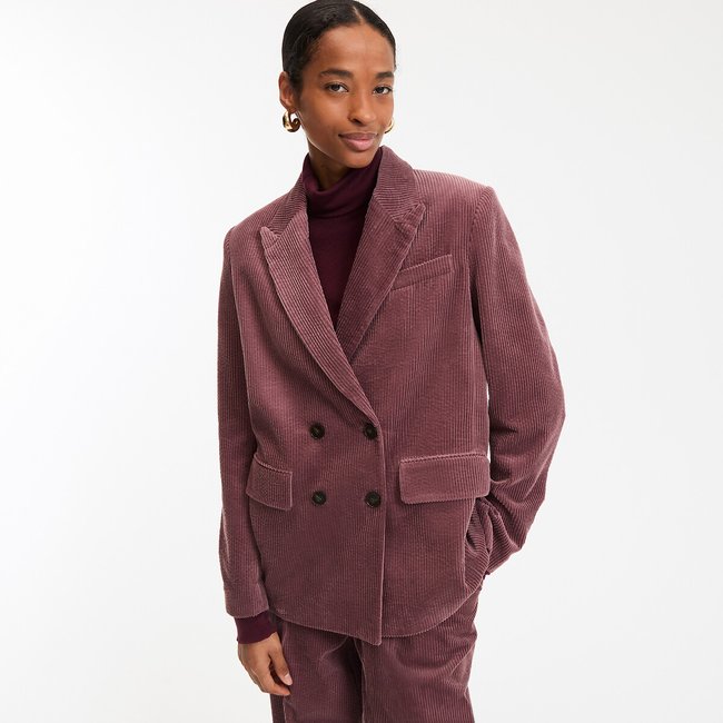 Blazer long en velours, coupe ample - LA REDOUTE COLLECTIONS