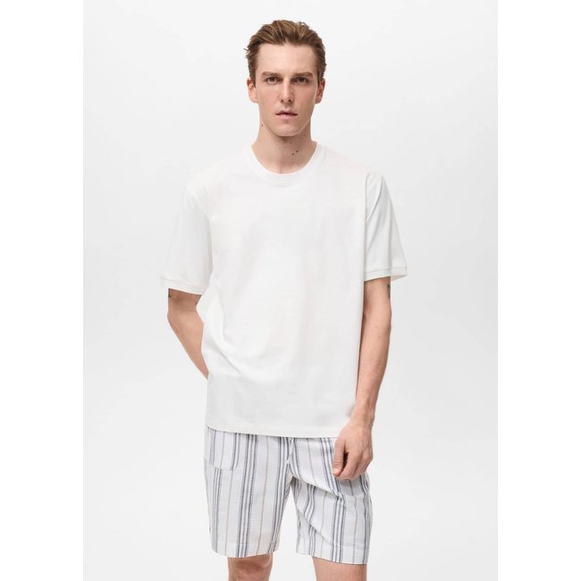 Lot pyjama court 100 % coton écru <span itemprop=