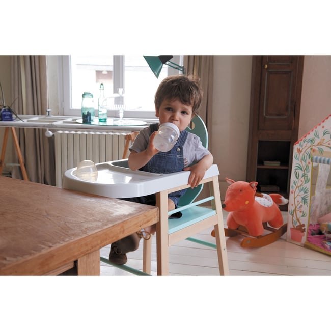 Chaise haute bois rose <span itemprop=