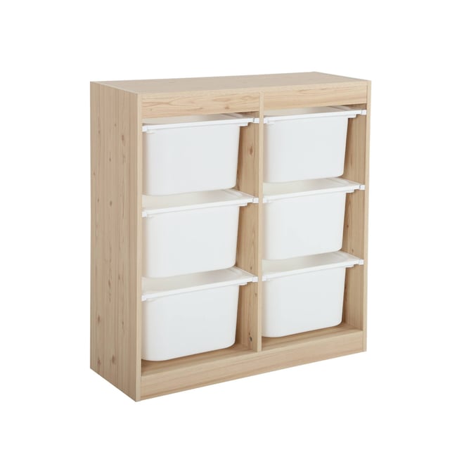 Meuble de rangement enfant 6 bacs de rangement SORA - SWEEEK