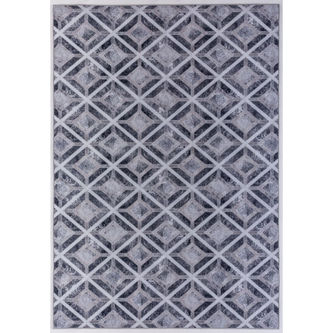 Tapis imprimé Serena, aspect cuir, plat Couleur gris <span itemprop=