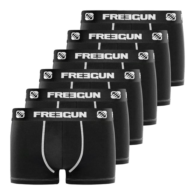Lot De 6 Boxers Coton noir <span itemprop=