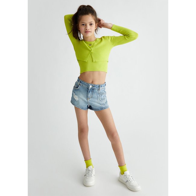 Short en denim denim bleu foncé <span itemprop=
