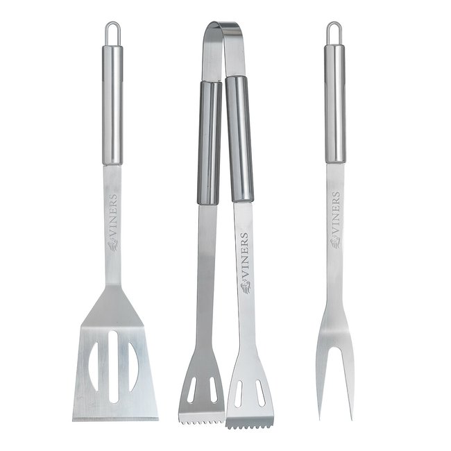 3-Piece Everyday BBQ Set, silver-coloured, VINERS