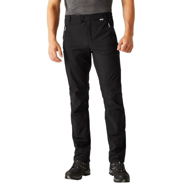 Pantalon uni à taille semi-élastiquée HIGHTON noir <span itemprop=