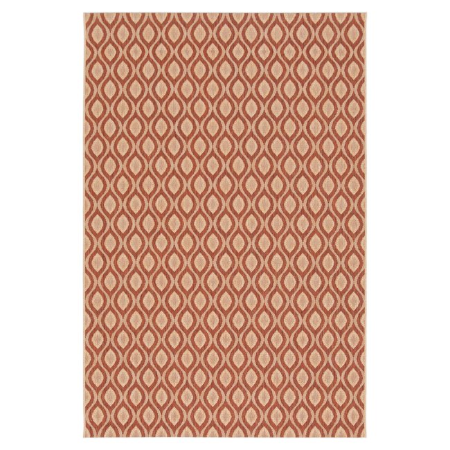 Tapis bouclé en relief intérieur et extérieur AMBRE Couleur terracotta <span itemprop=